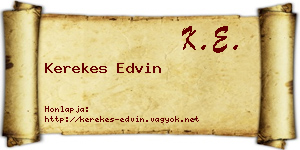 Kerekes Edvin névjegykártya